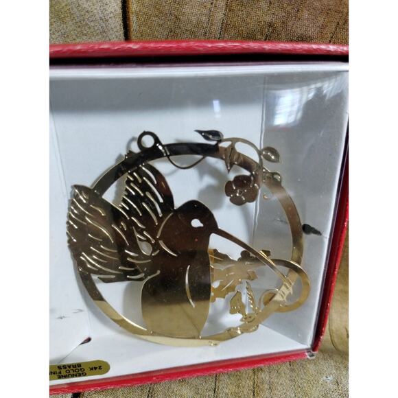 Hummingbird Goose Pond Christmas Tree Ornament Silver Vintage 1989 - Picture 3 of 4